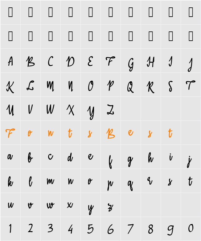 ABasterRules Character Map