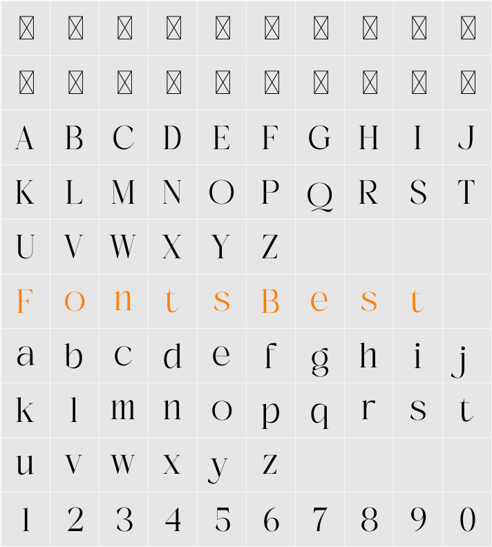 Adogare Character Map