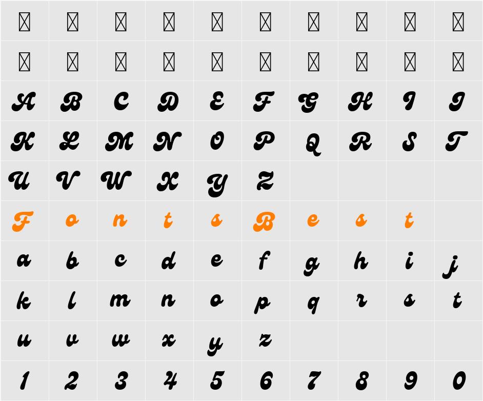Genty Demo Character Map