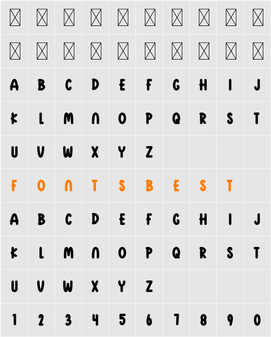 Always Smiling Character Map