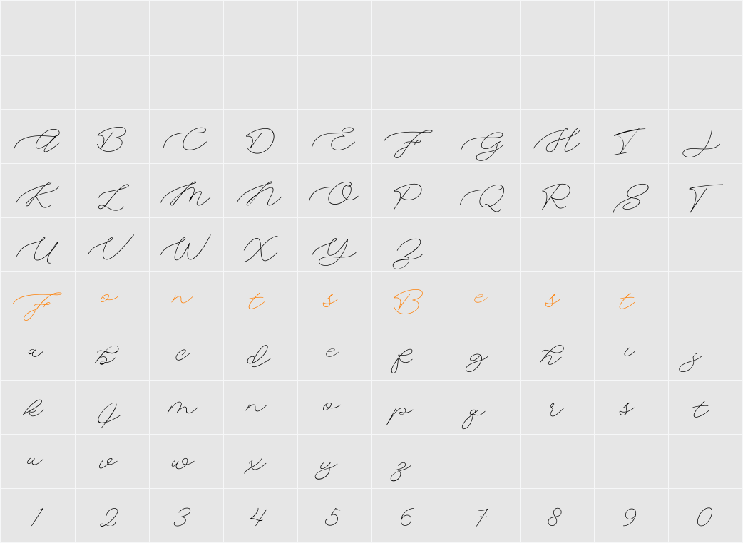 Aima Signature Character Map