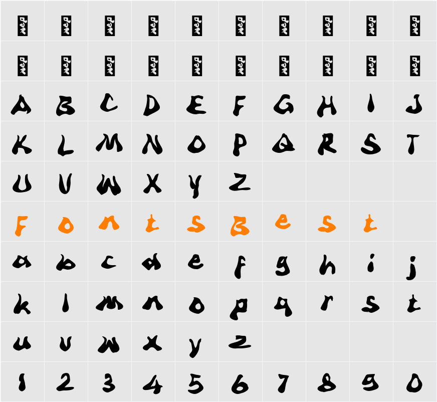 M Minde Groovy Character Map