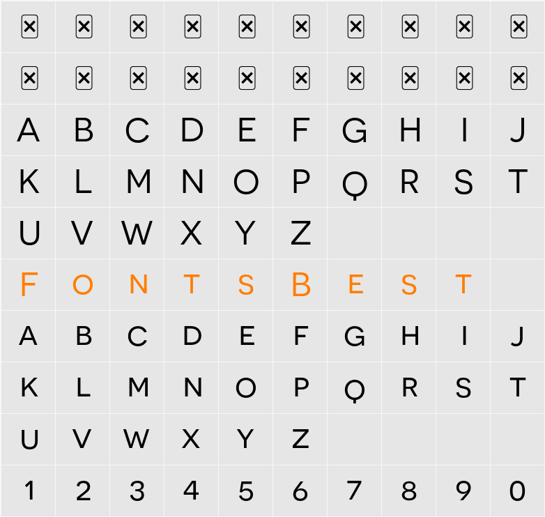 Novecento sans wide Normal Character Map