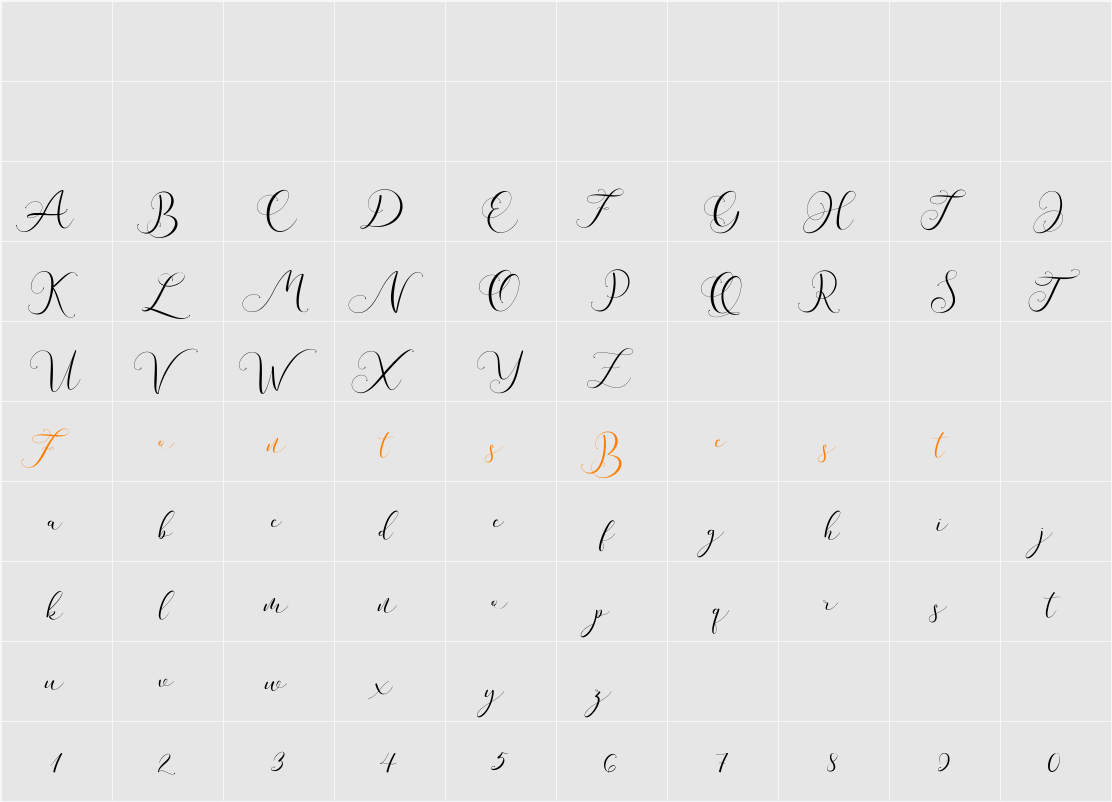 Andieny Character Map