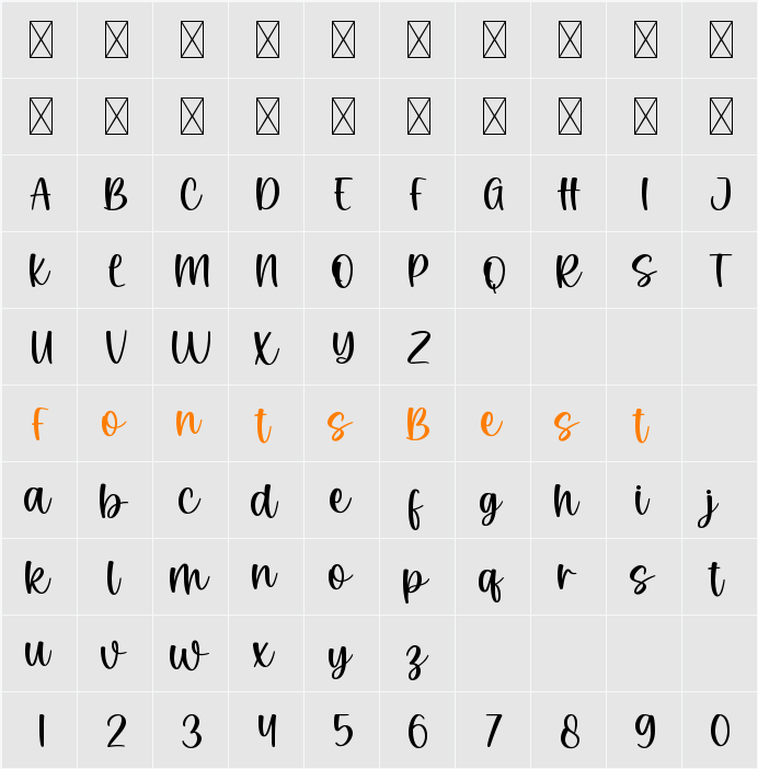 Finchbird Character Map