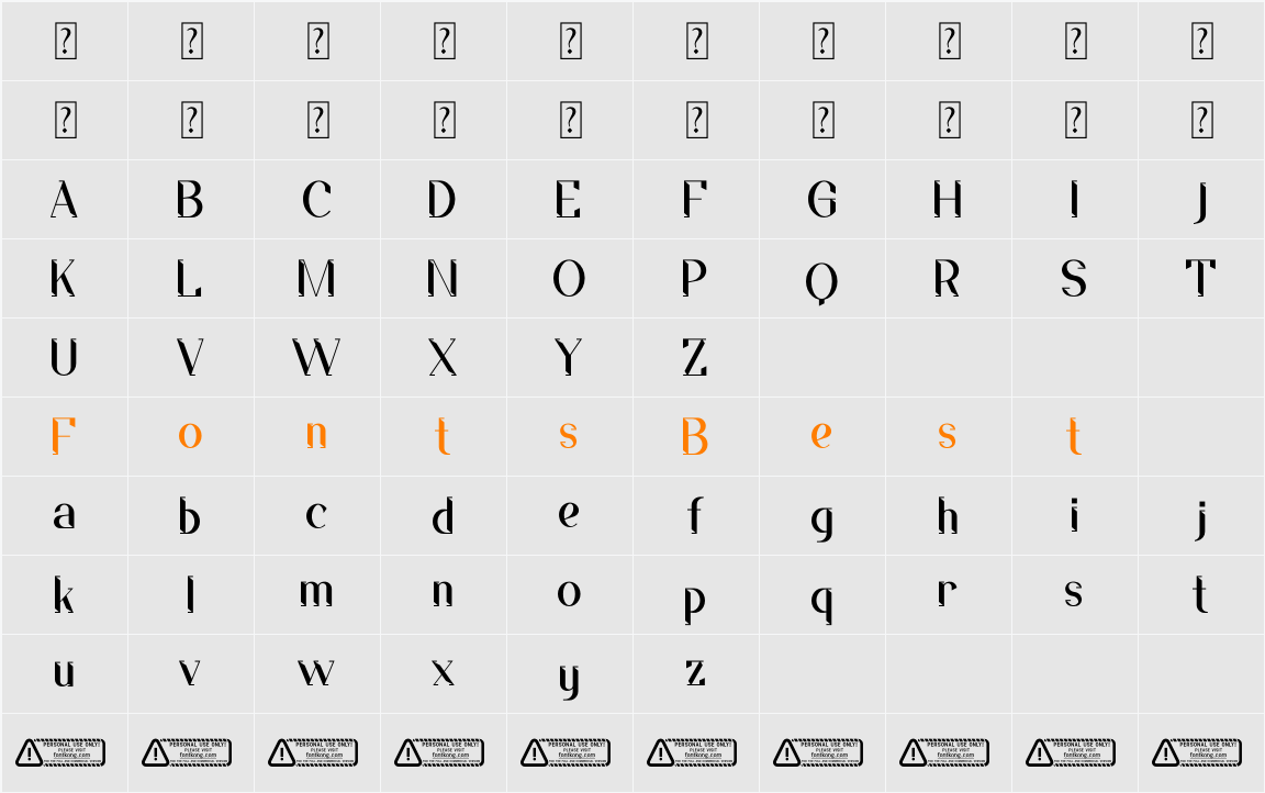 Flowzic PERSONAL USE ONLY! Character Map