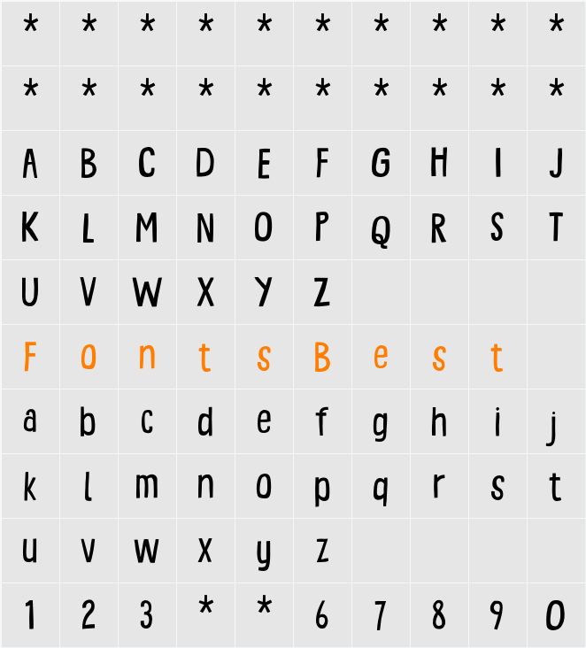 Lemon Punch DEMO Character Map