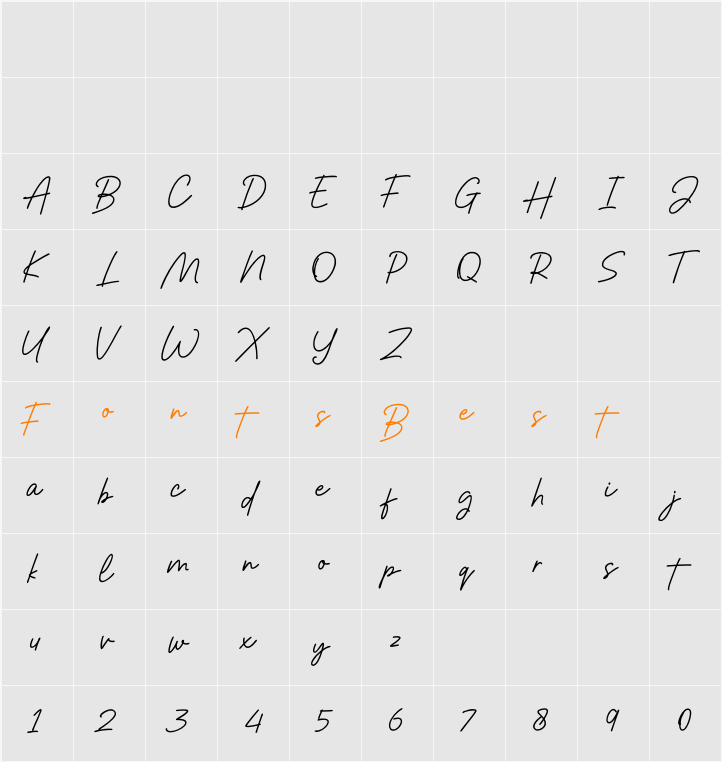 Riday Parcia Character Map