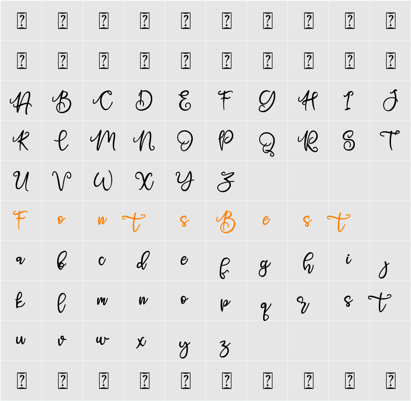 Alleluya Character Map