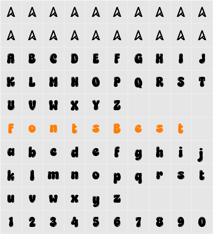 Choret Fudyng Bubble Character Map