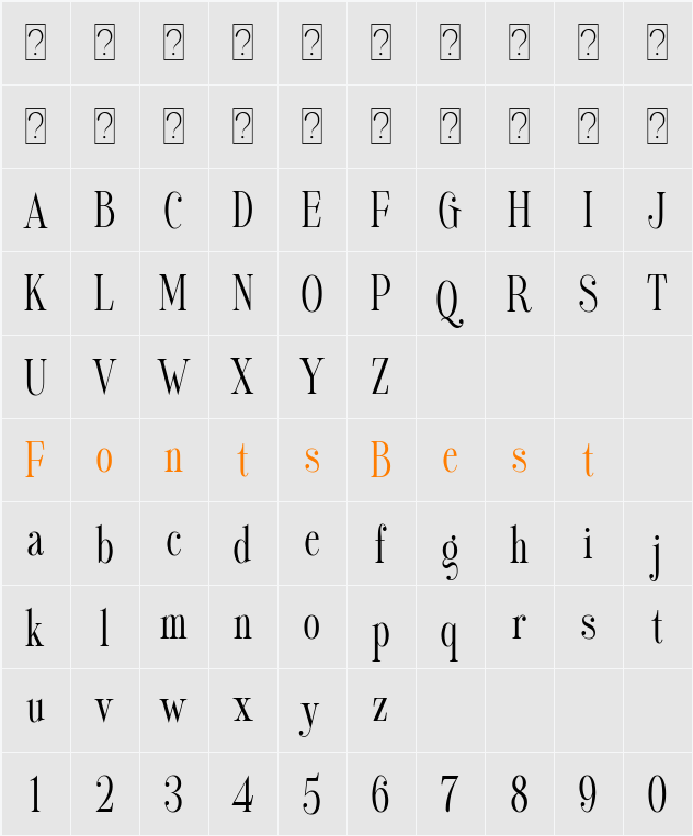 Gladysh Character Map