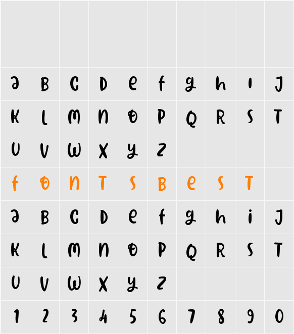 Hello Yellow Character Map
