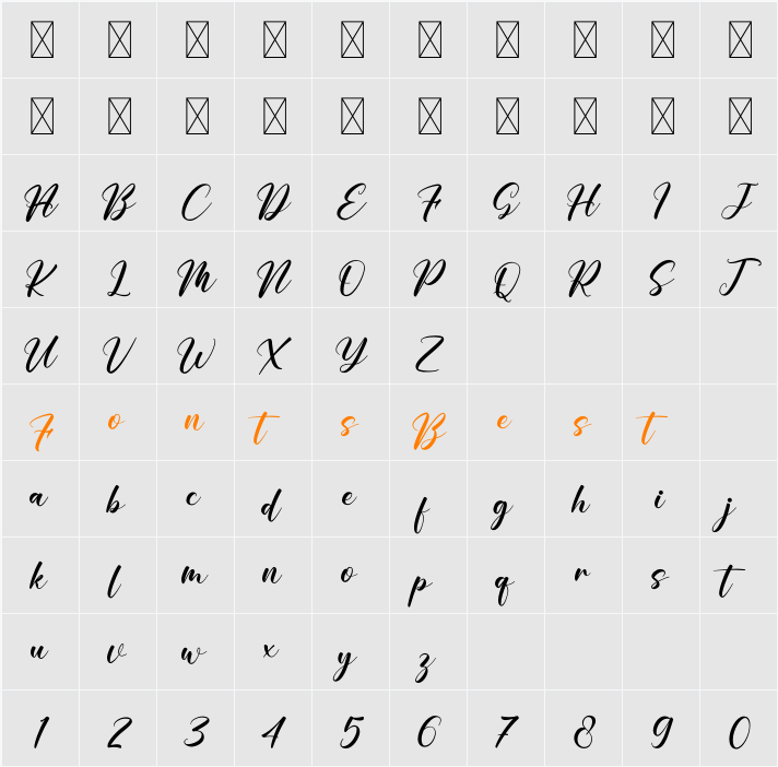 Novita Character Map