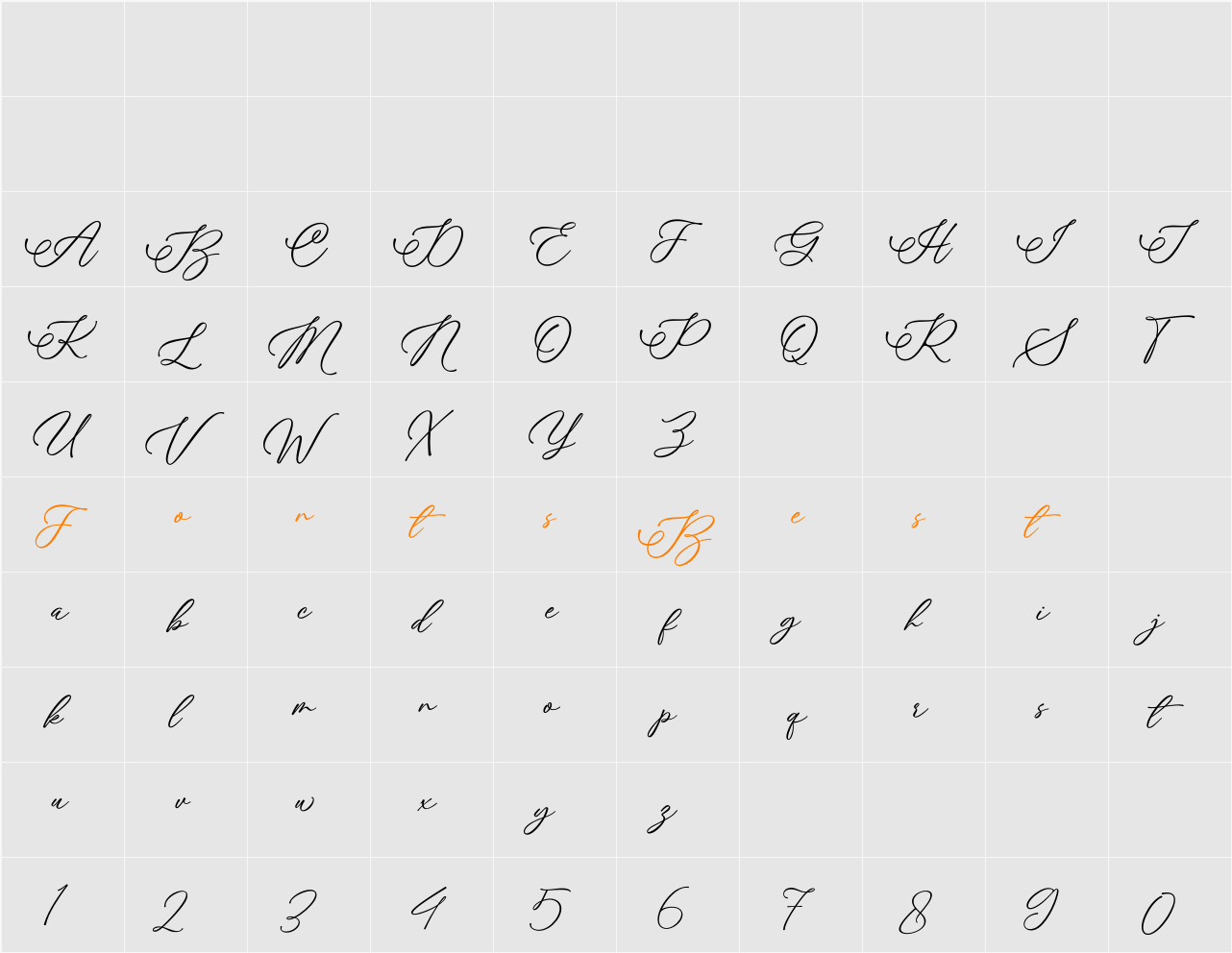 Aboutheart Character Map