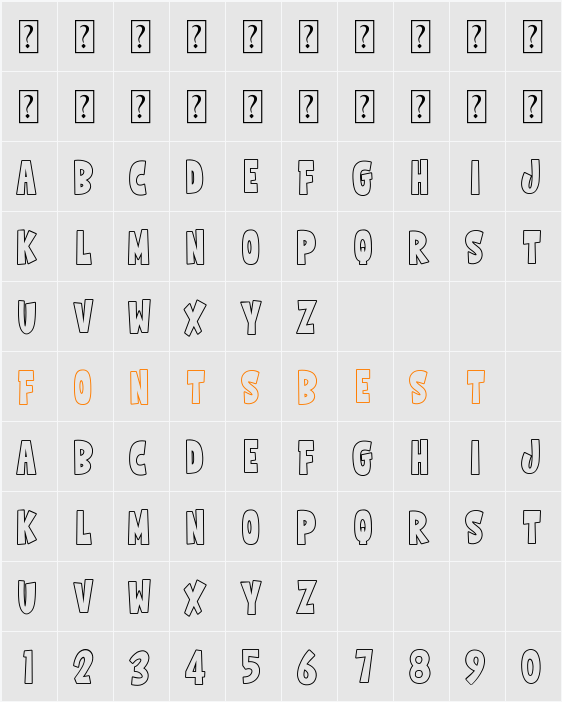 Good Shreak Outline Character Map