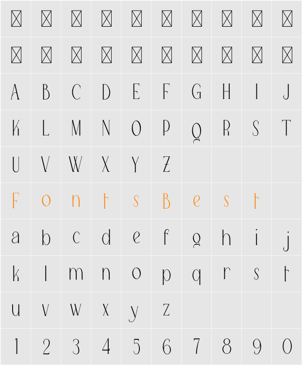Queen Serif FREE Character Map