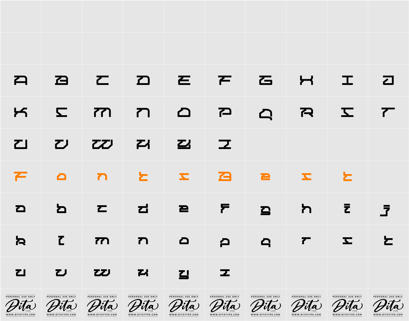 Team Hybrid Personal Use Character Map