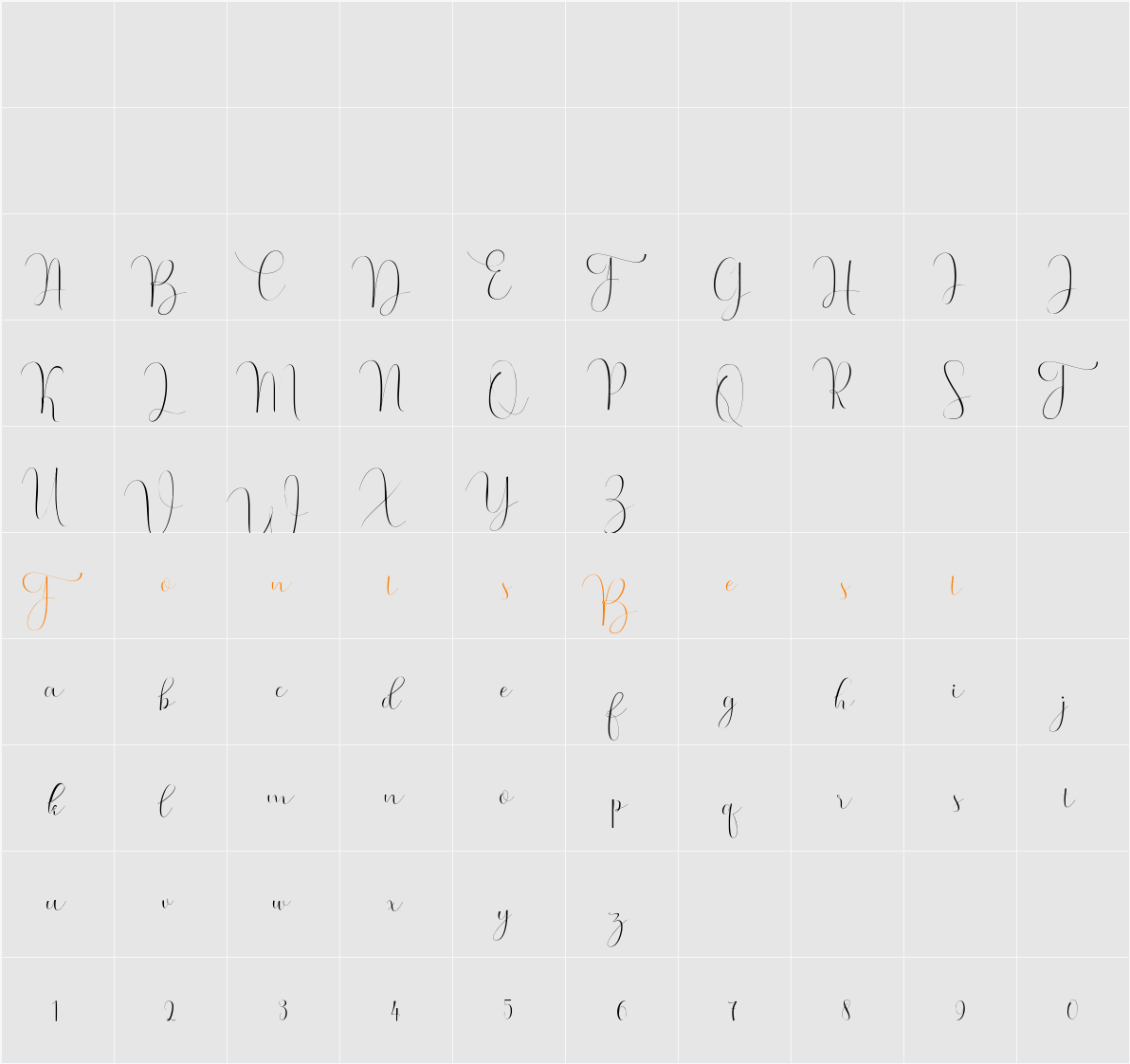 Whitening bold Character Map