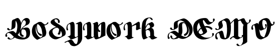 Bodywork DEMO Font Image