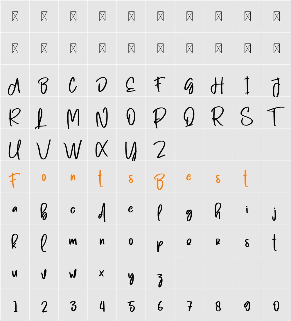 Samble Character Map