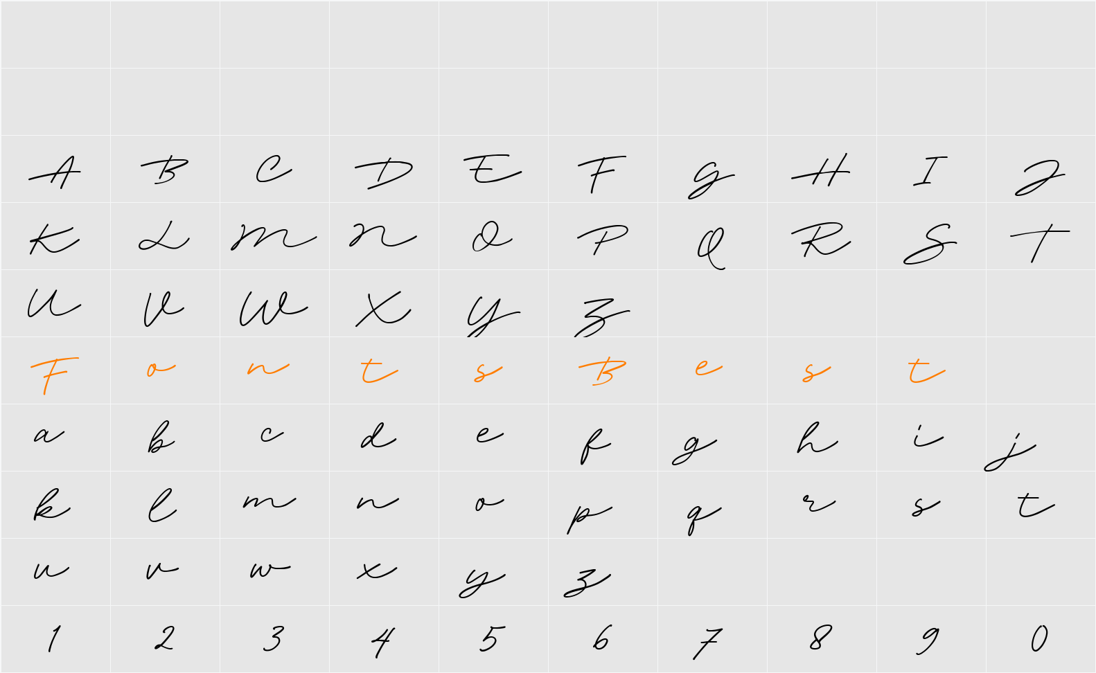 Phillia DEMO Character Map