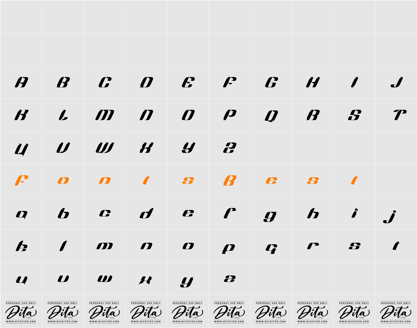 Flat Shade Personal Use Character Map