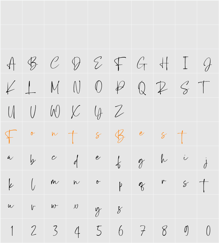 Bixbite Stone Character Map