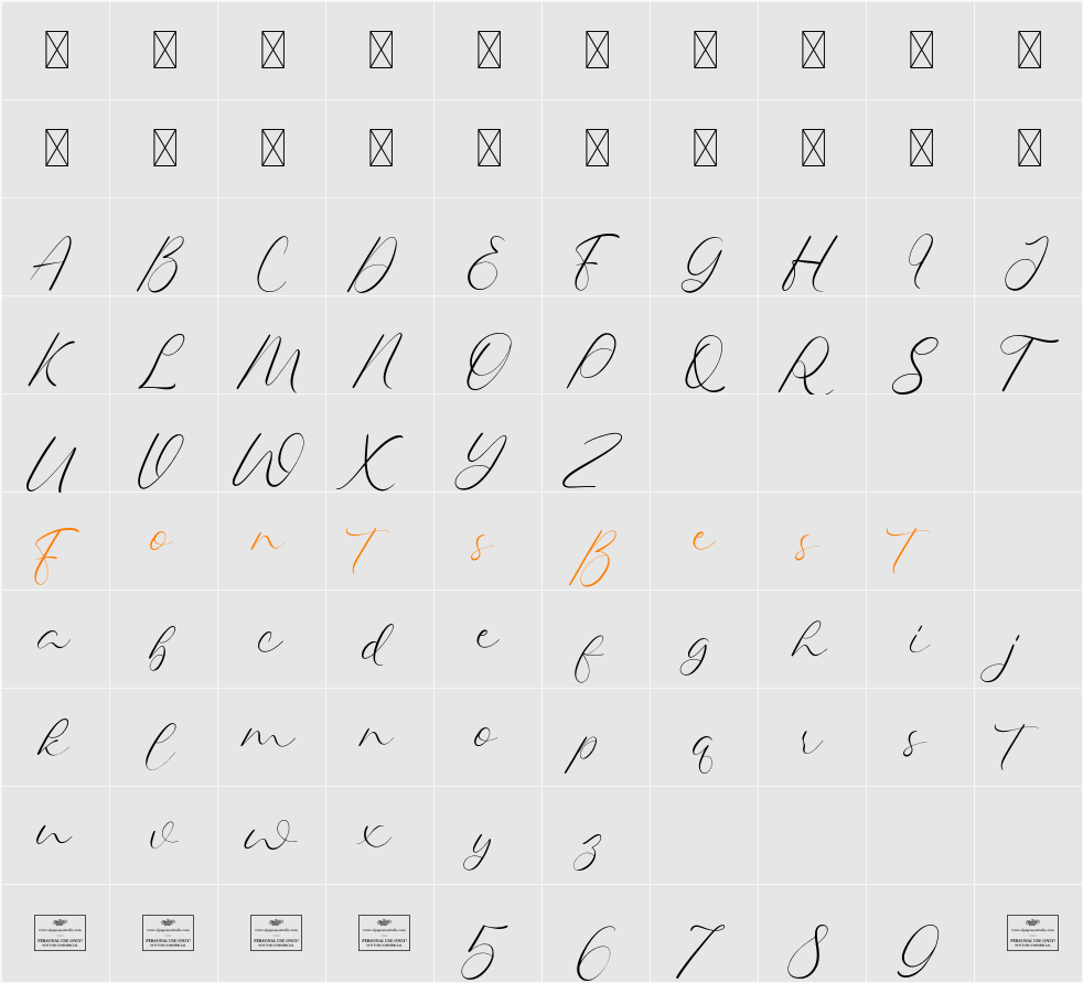 Chudleigh Character Map