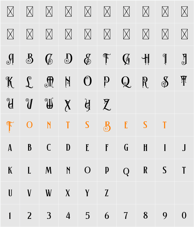 EmpherianDEMO Character Map