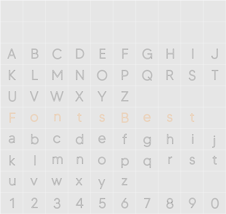 MADE TOMMY Outline Character Map