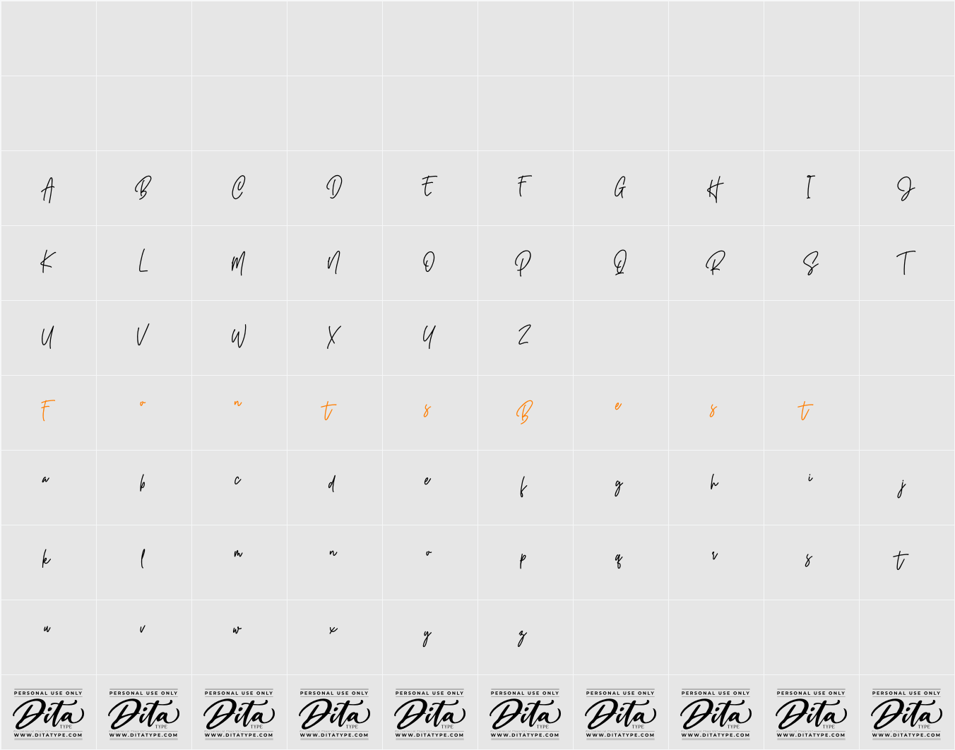 Whiles Personal Use Character Map