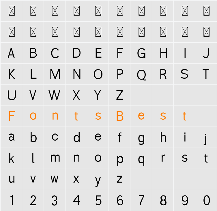 Fago Sans Character Map