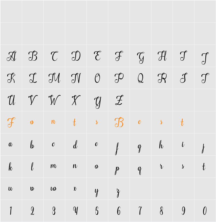 Alifa Character Map