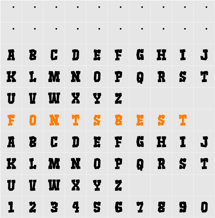 Rocks Serif Character Map