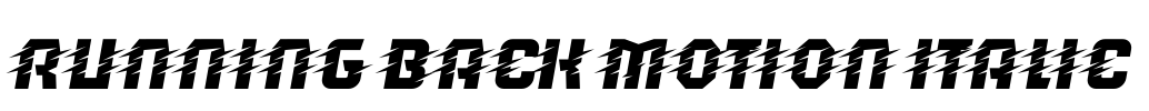 Running Back Motion Italic Font Image