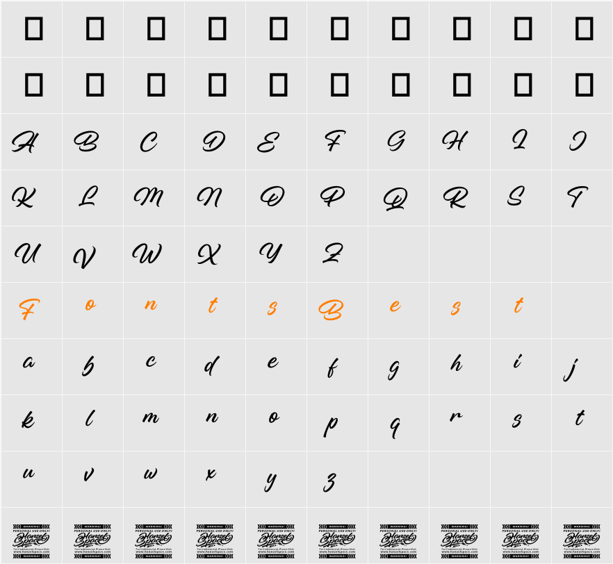 Histellin Character Map