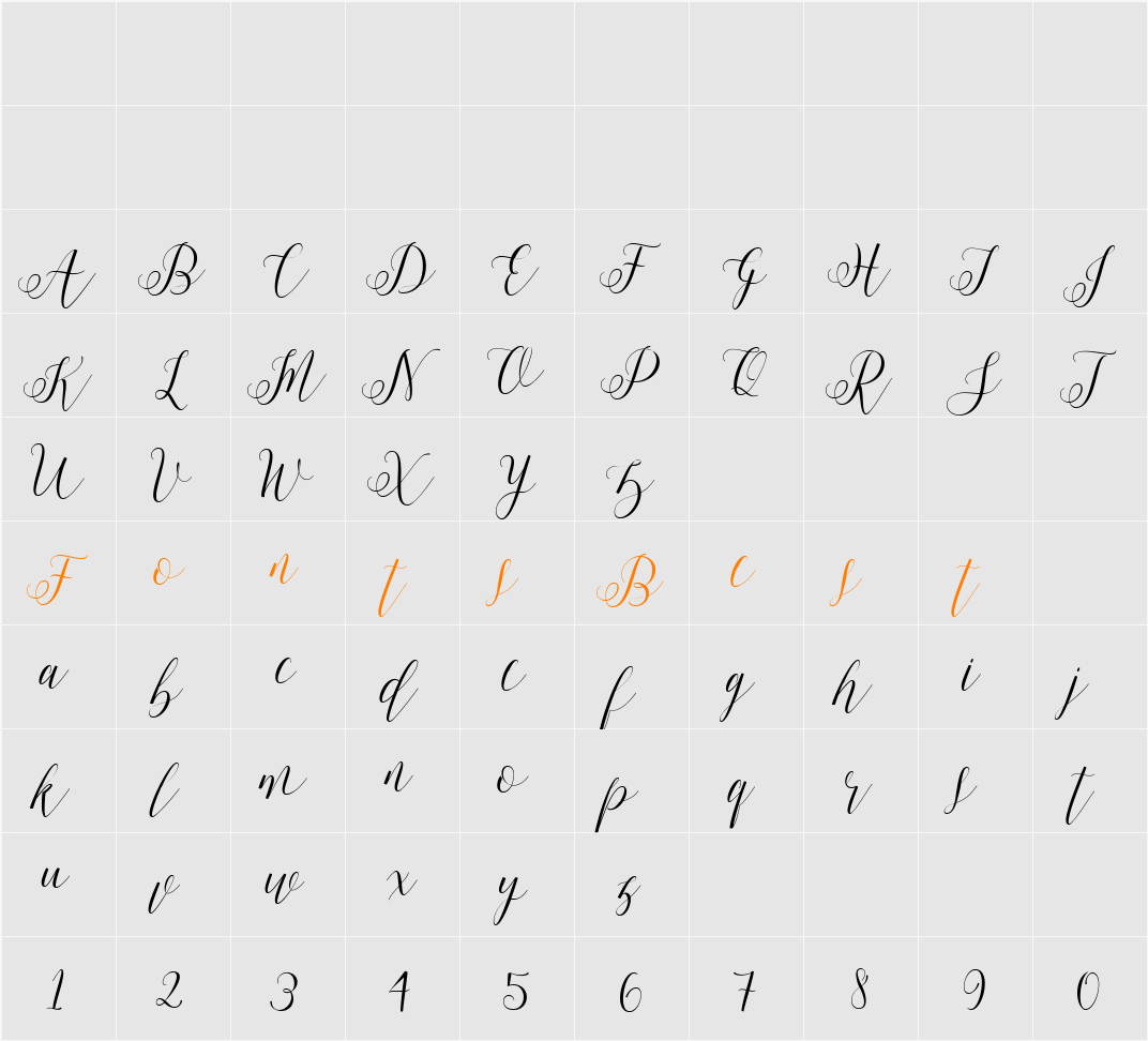 Motisan Script Character Map