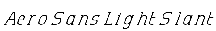 Aero Sans Light Slant Font Image