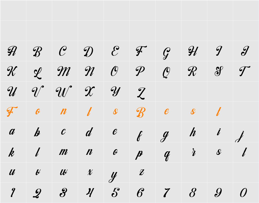 Monstay Character Map