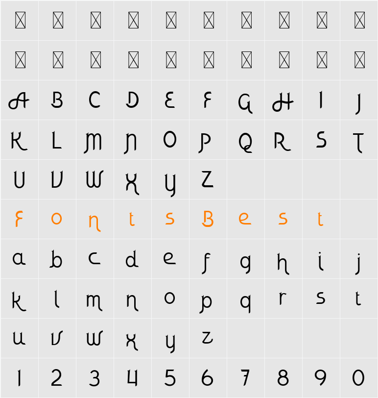 CF Dhurman Character Map