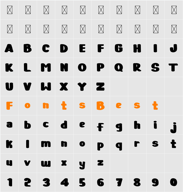BABY JACKY Character Map