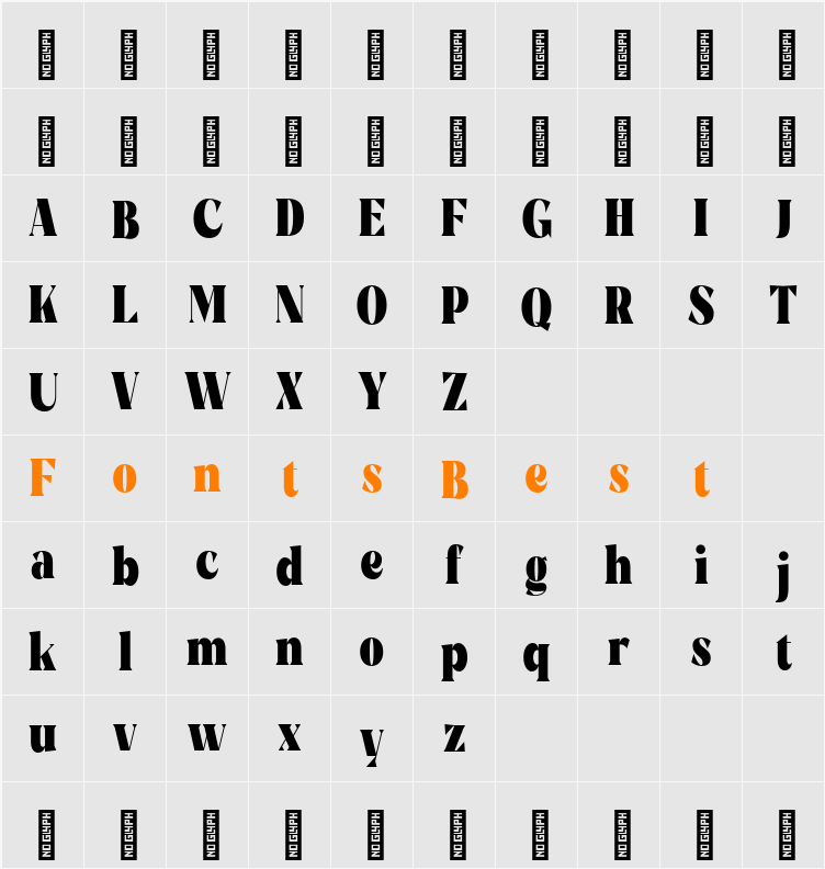 Rigam Medium Character Map