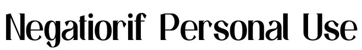 Negatiorif Personal Use Font Image