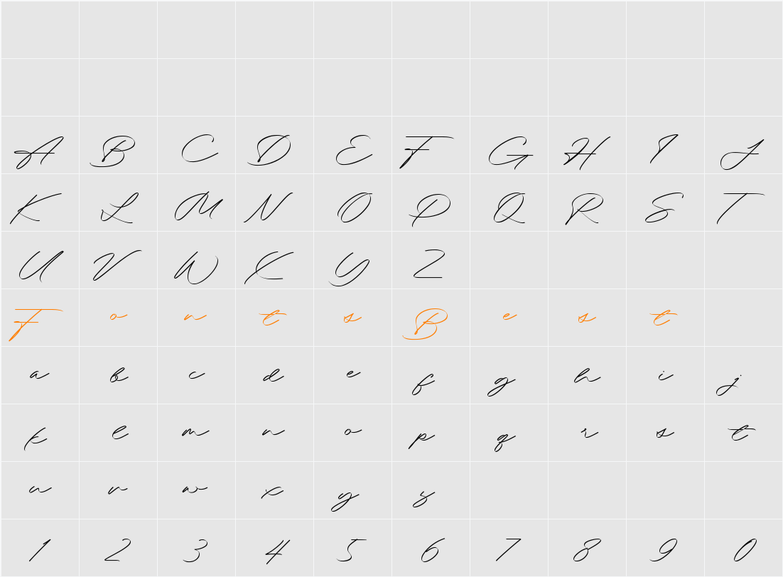 Brigend Signature Character Map