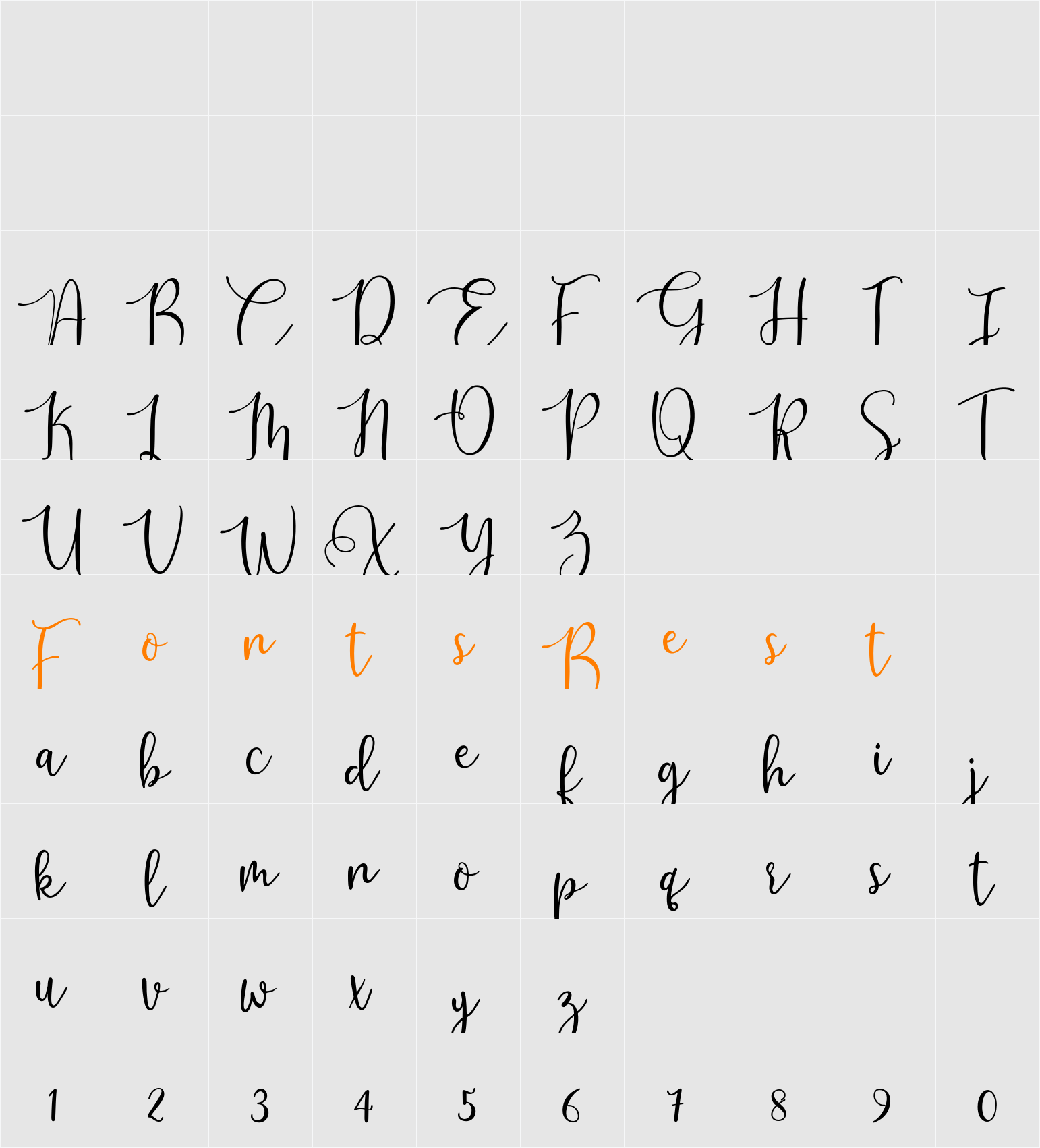 Platipus Script Character Map