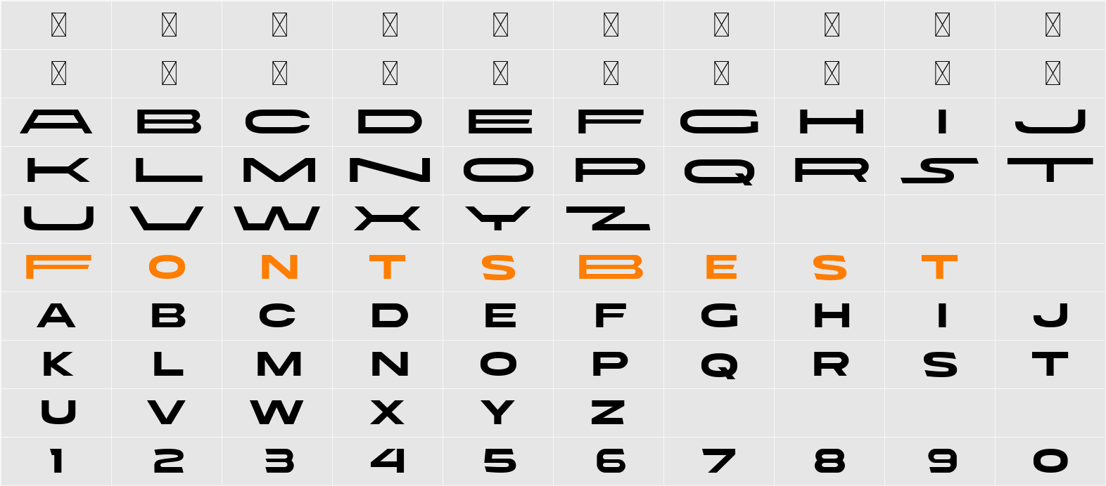 Gimbal Extended Character Map