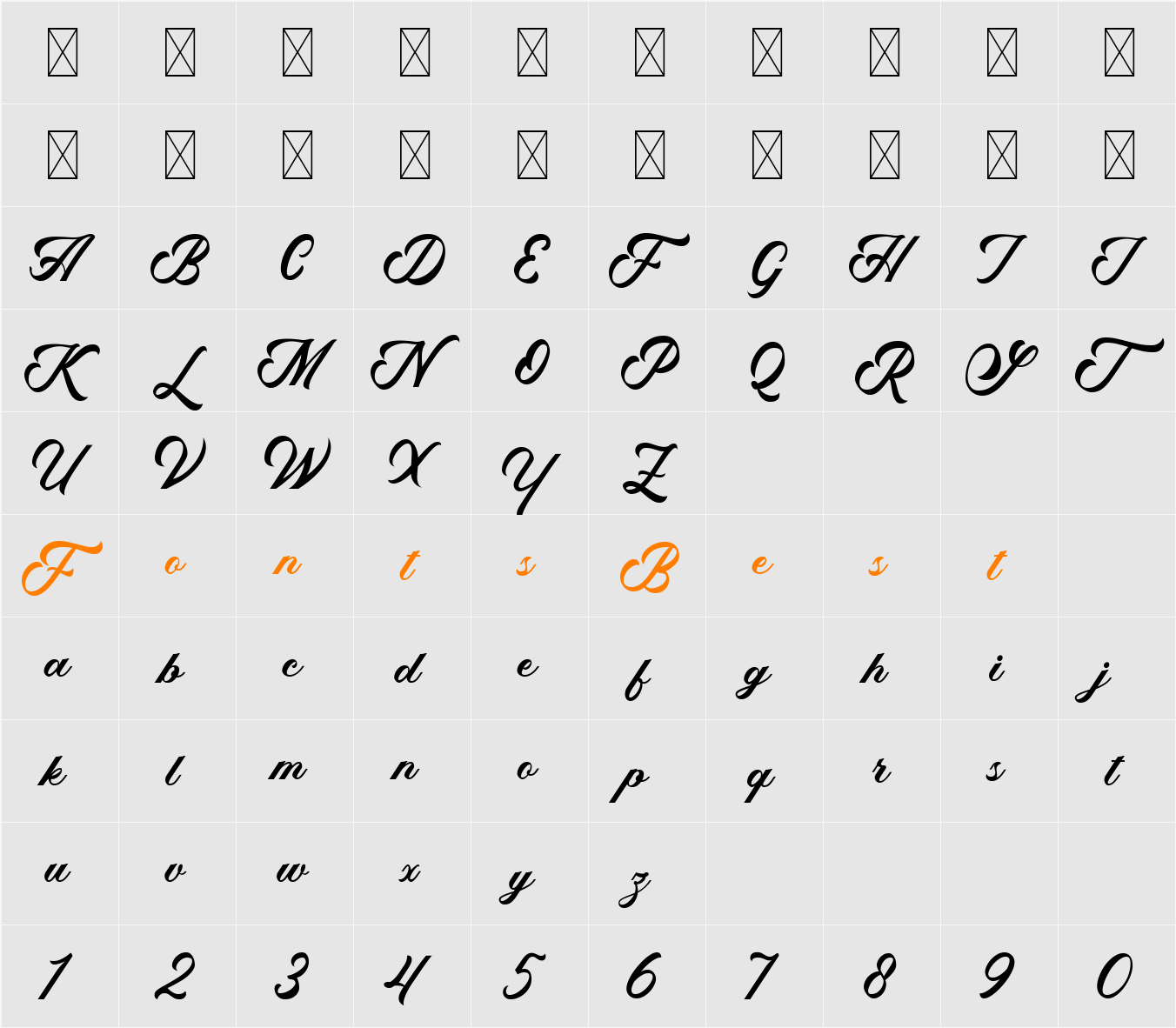 Ganglion Demo Character Map