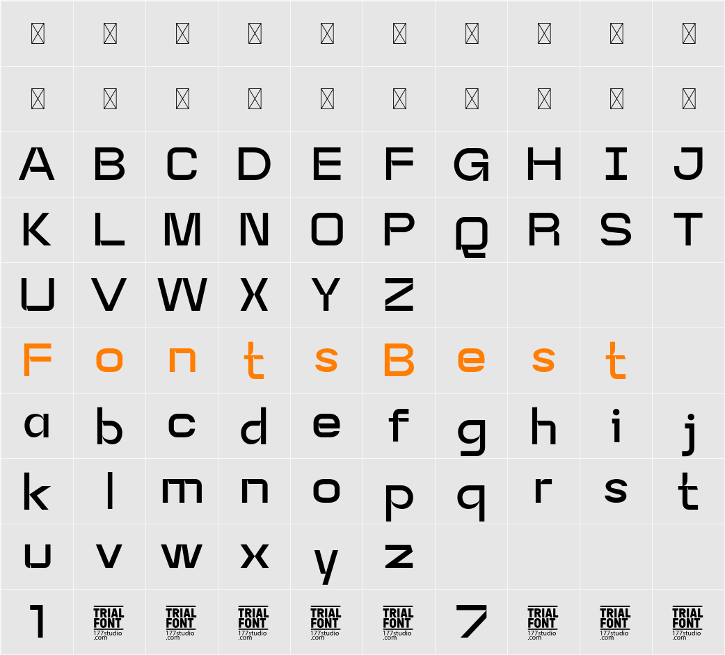 ACCESS ANGLES DEMO Character Map