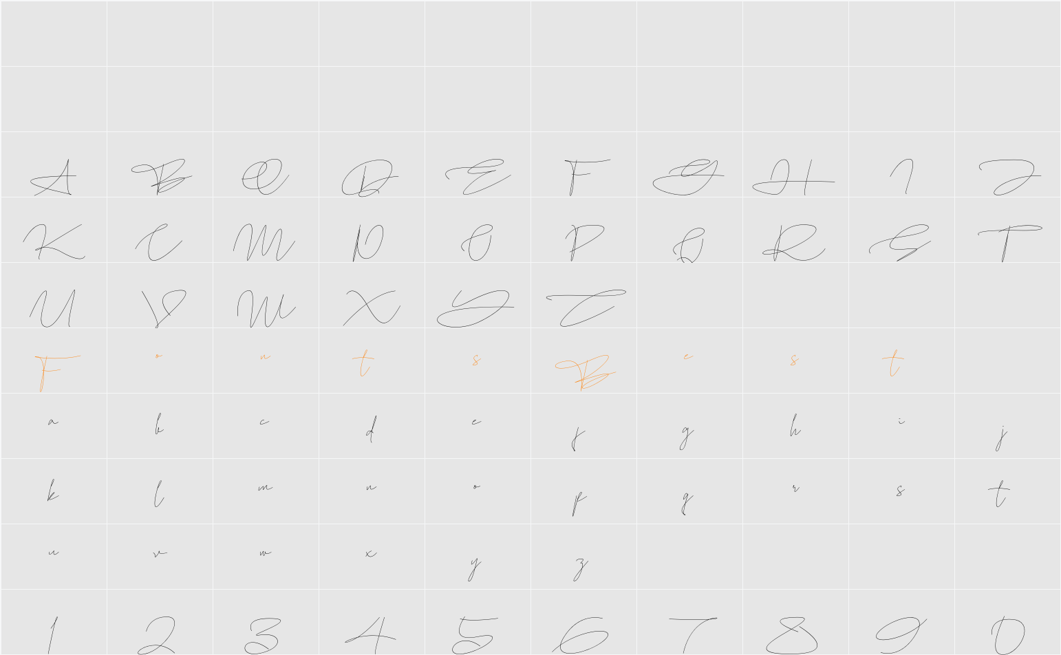 Homallond Character Map