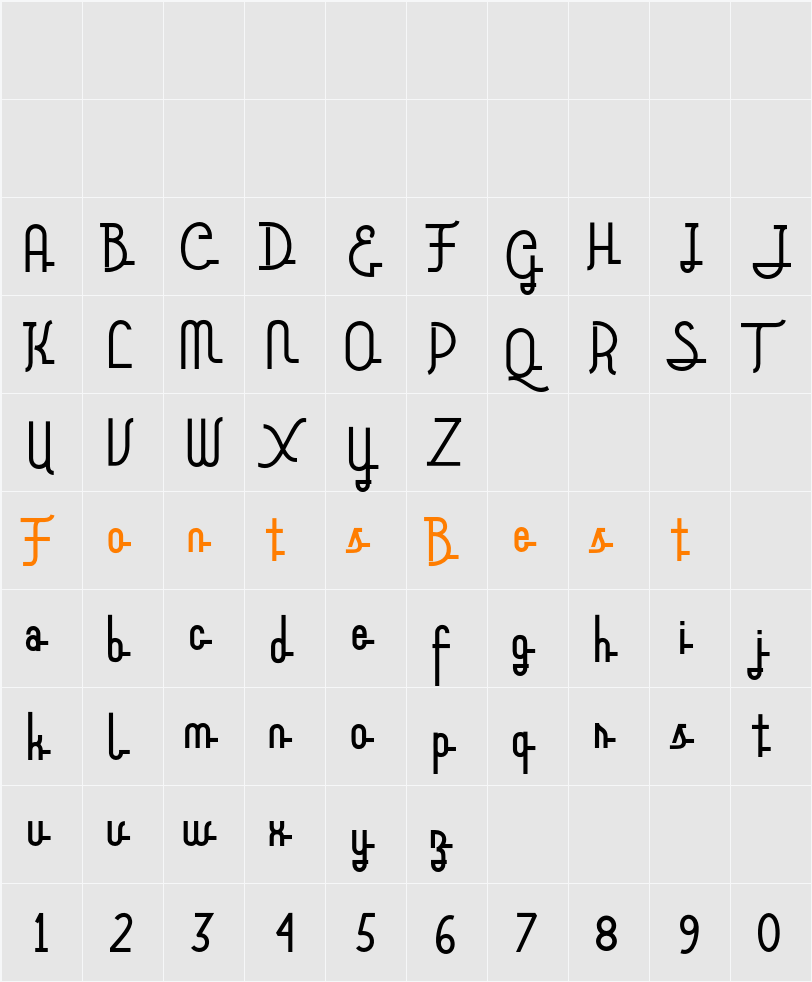 Aklirics Character Map
